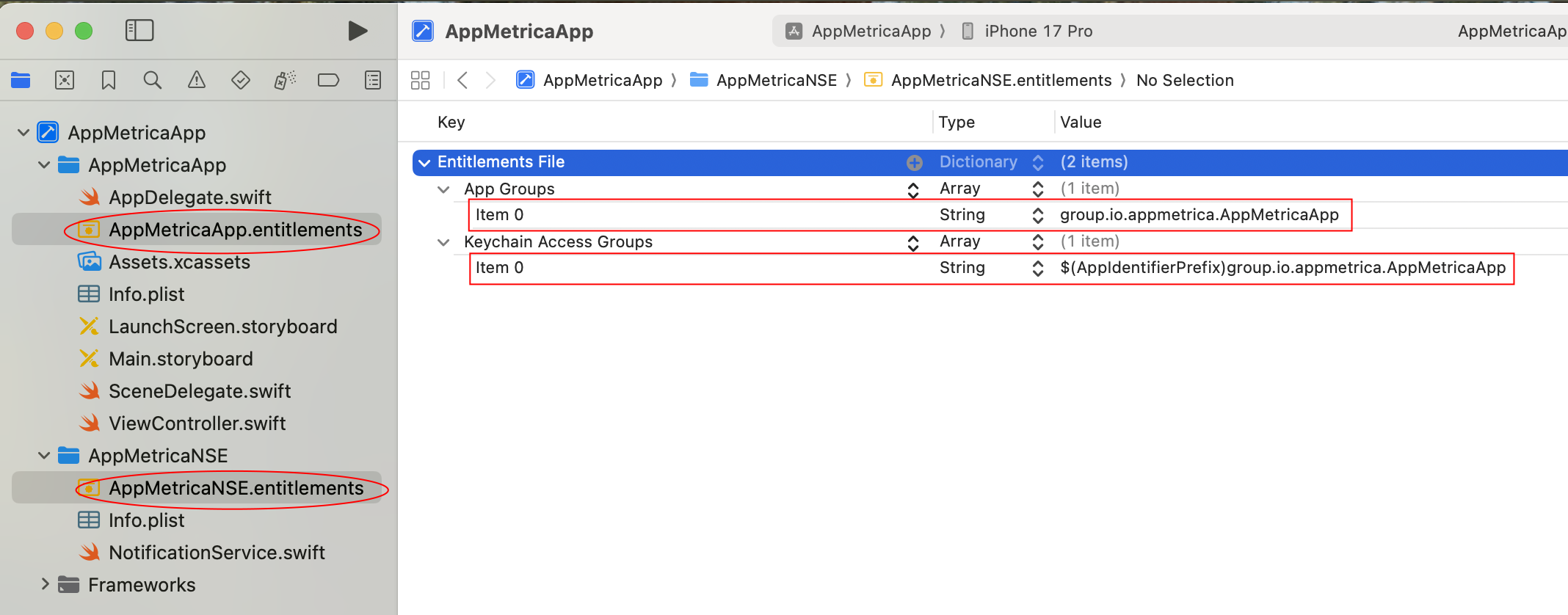 проверьте entitlements